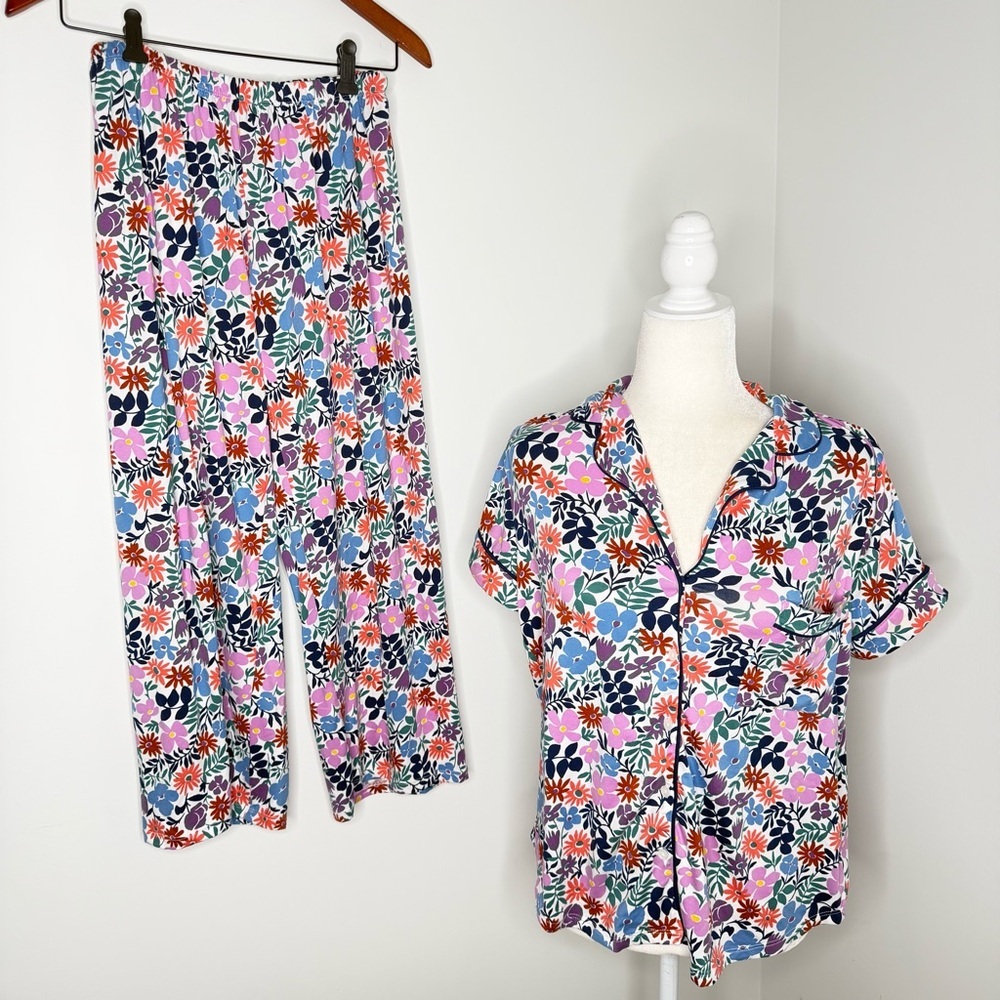 Kate Spade Floral Pajama Set Pants Shirt S - Picture 1 of 4